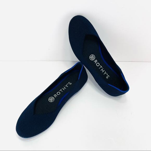 Rothy's Ballet Flats Size 6 Blue Knit Eco-Friendly Sustainable Vegan Round-Toe - Picture 1 of 16